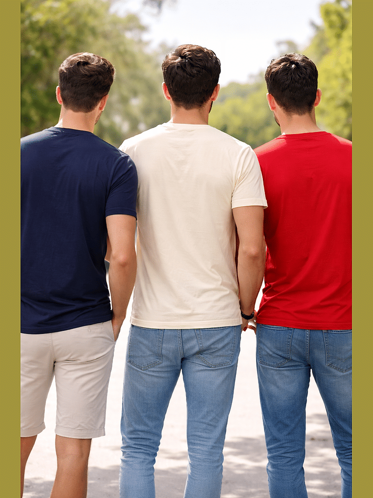 Buy INDROXY Men Cotton Oversized Printed T-Shirt (Multicolor, Pack of - Image 2