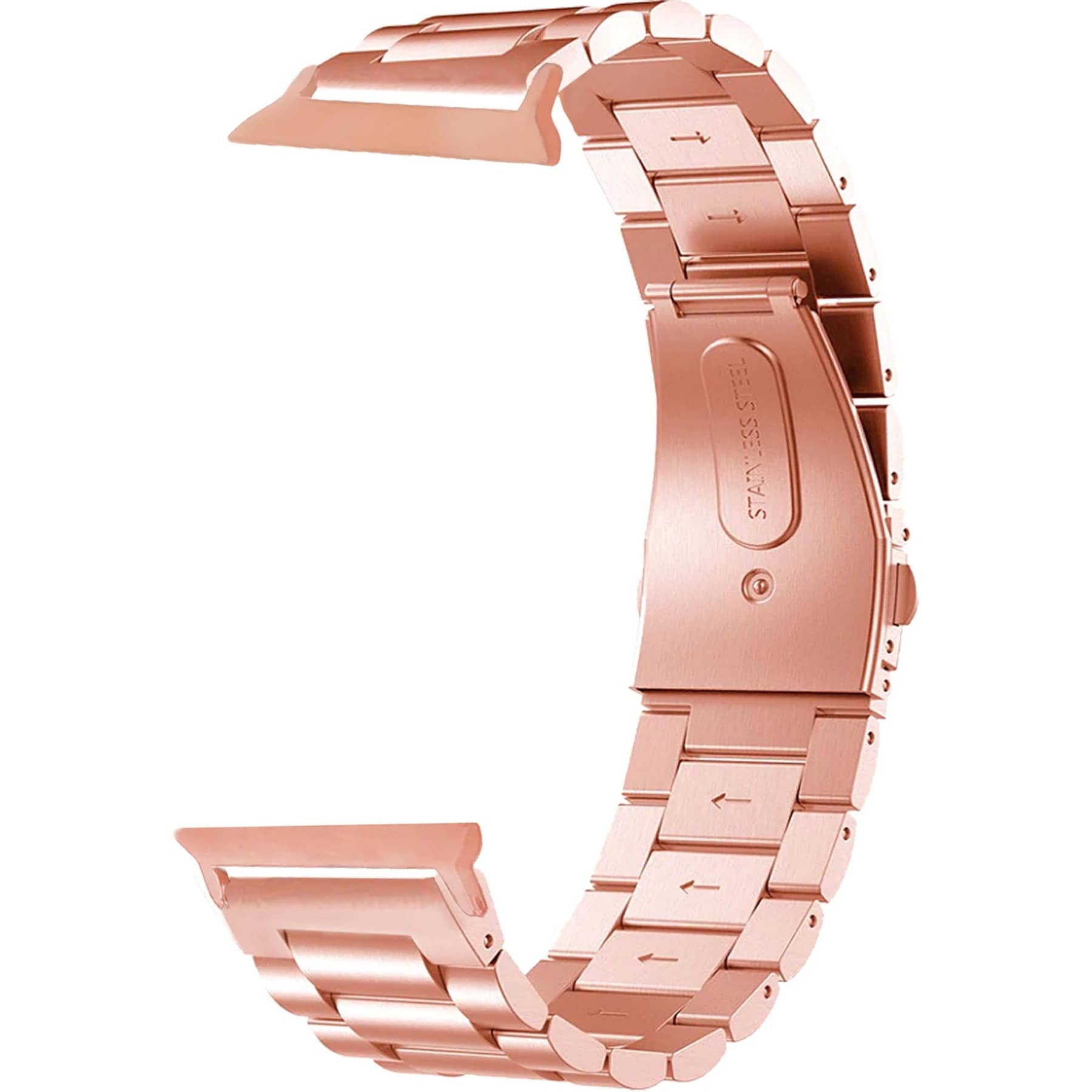Lorenz Premium Stainless Steel Strap 42/44/45/49mm Compatible | Metal Link Bracelet Band with Butterfly Clasp | Adjustable Durable Band for Series 1-9, SE & Ultra (Rose Gold)