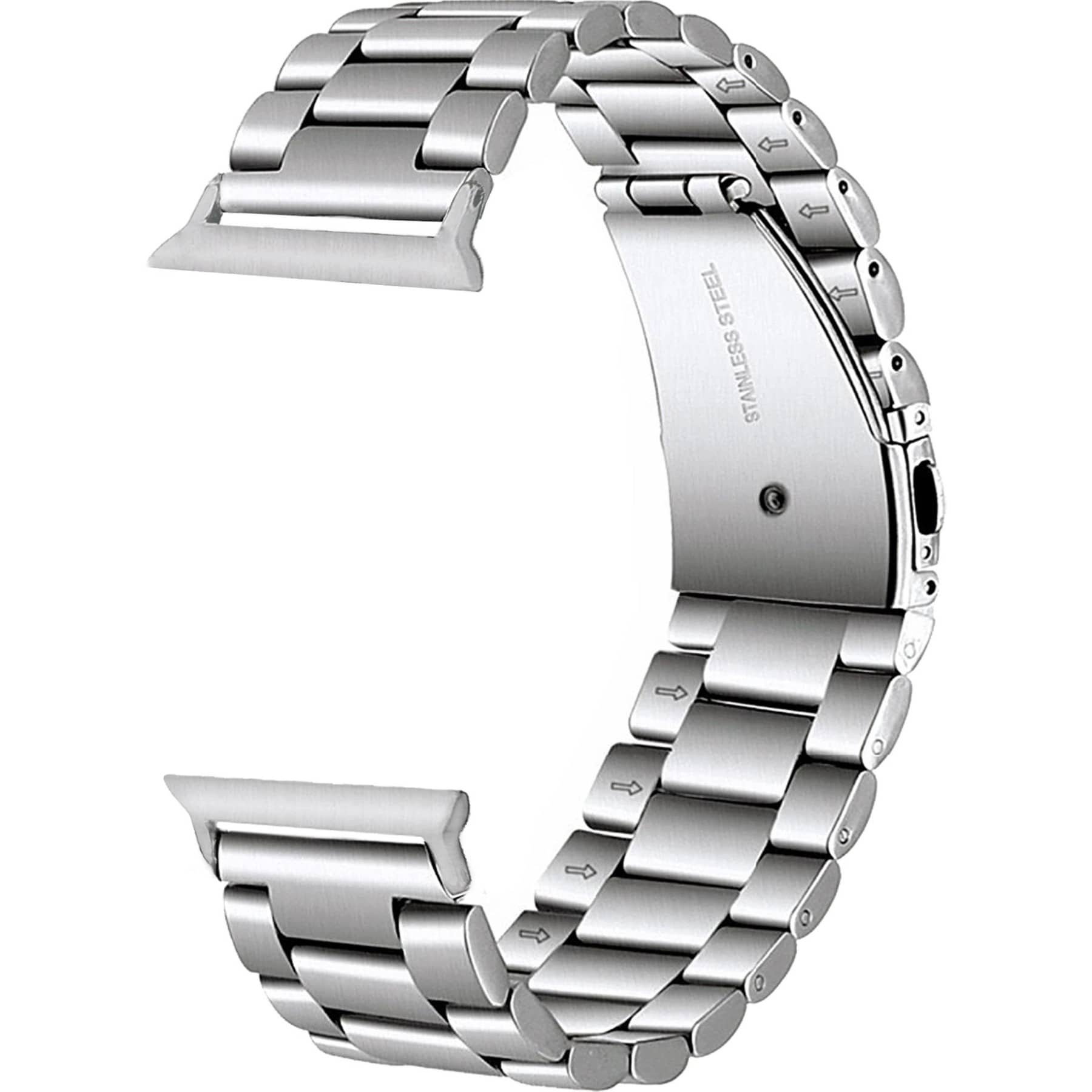 Lorenz Premium Stainless Steel Strap 42/44/45/49mm Compatible | Metal Link Bracelet Band with Butterfly Clasp | Adjustable Durable Band for Series 1-9, SE & Ultra (Silver)
