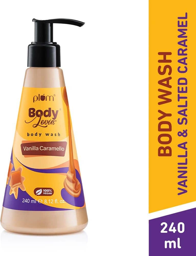 Plum BodyLovin' Vanilla Caramello Body Wash | SLS-Free Delcious Caramel Body Wash (240 ml)