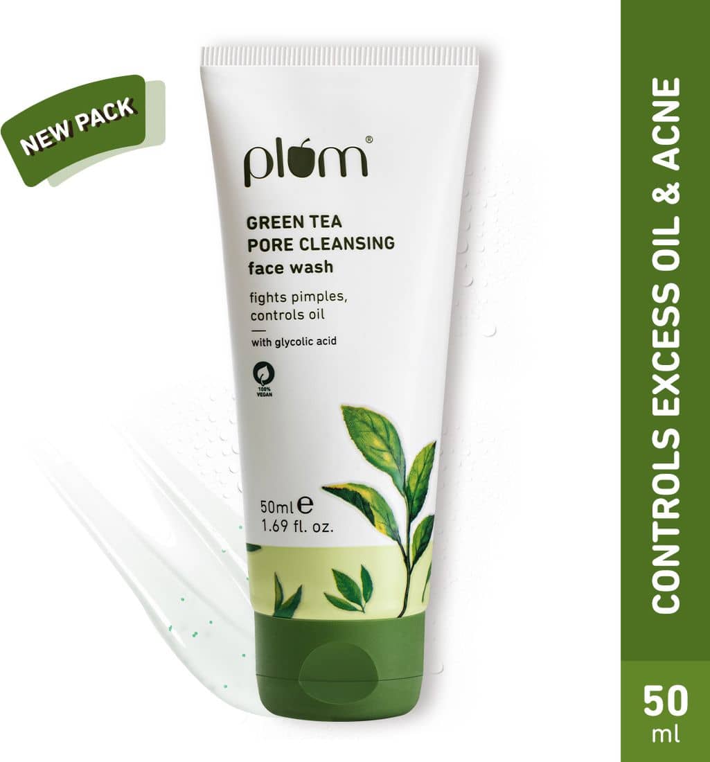 Plum Green Tea Pore Cleanser For Oily, Acne-Prone Skin | Fights Pimples | Non-Drying Face Wash (50 ml)