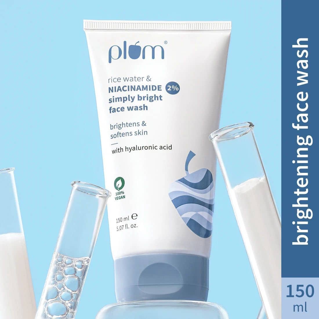 Plum Rice Water & 2% Niacinamide Dermat-tested , Gentle & Non-drying  | For All Skin Types Face Wash (150 ml)