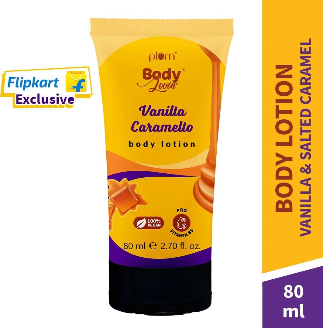 Plum BodyLovin' Vanilla Caramello Body Lotion with Cocoa Butter + Deep Moisturization (80 ml)