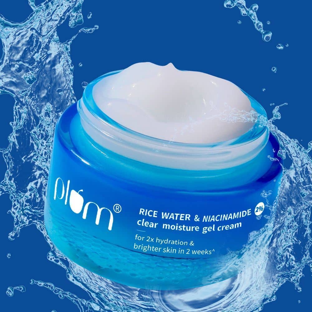 Plum 2% Niacinamide & Rice Water Gel Cream Moisturizer | Brightens skin | Oil-free (50 g)