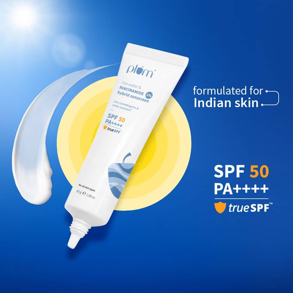 Plum Sunscreen - SPF 50 PA++++ 2% Niacinamide & Rice Water sunscreen In-vivo & in-vitro tested (30 g)