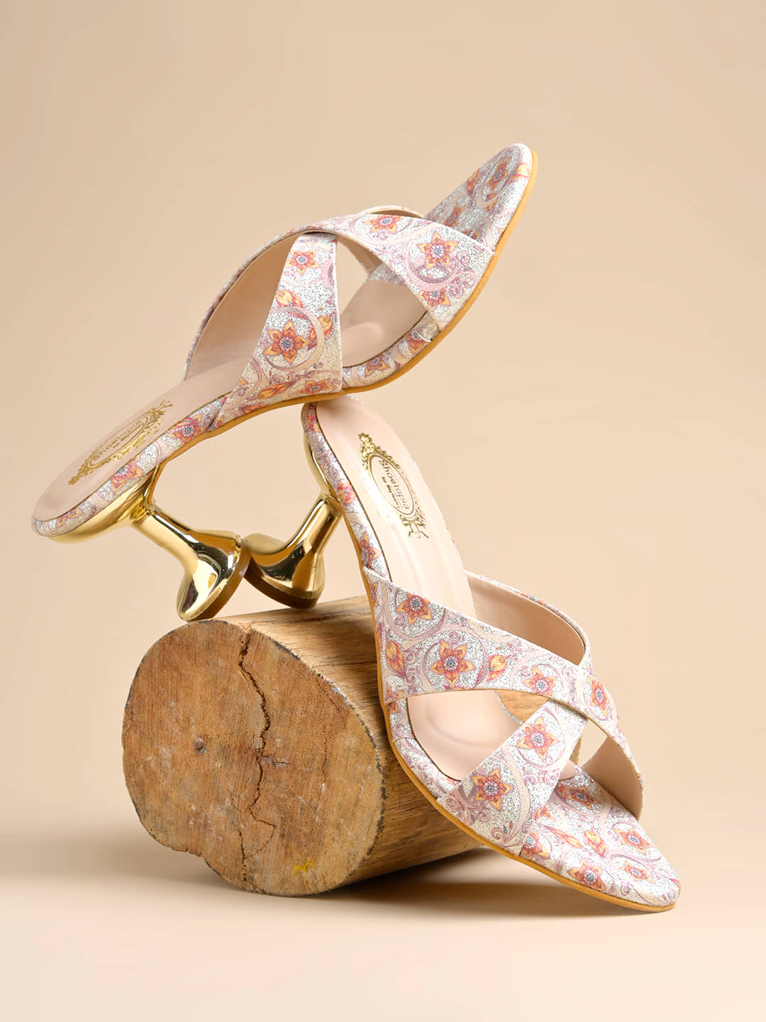 Shoetopia Heel-5999-Rose-Gold Rose Gold Women's Slip On Heels - Heels | Buy online on ZillyBuy