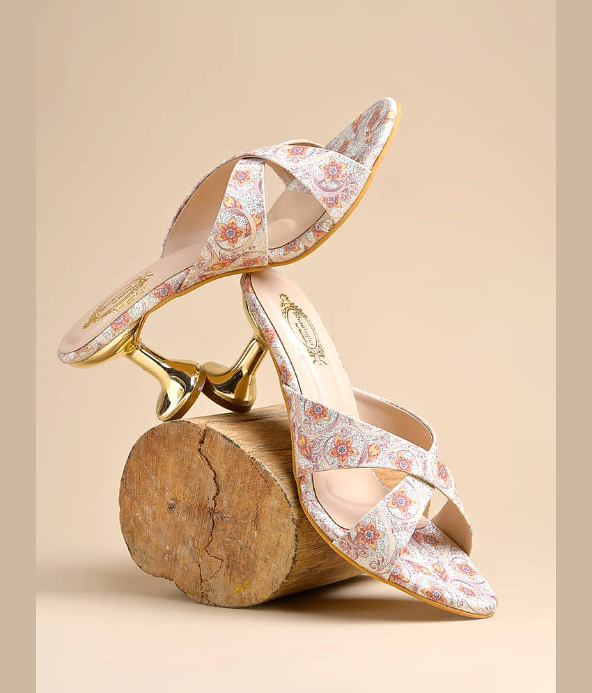 Shoetopia Heel-5999-Rose-Gold Rose Gold Women's Slip On Heels - Heels | Buy online on ZillyBuy