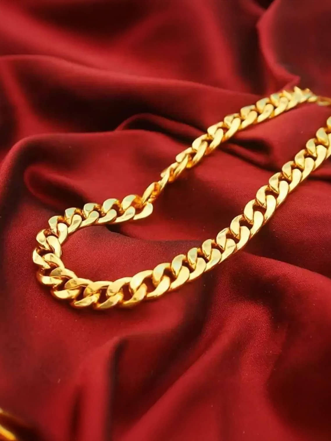 ajrodeal Gold Plated Chain ( Set of 1 )