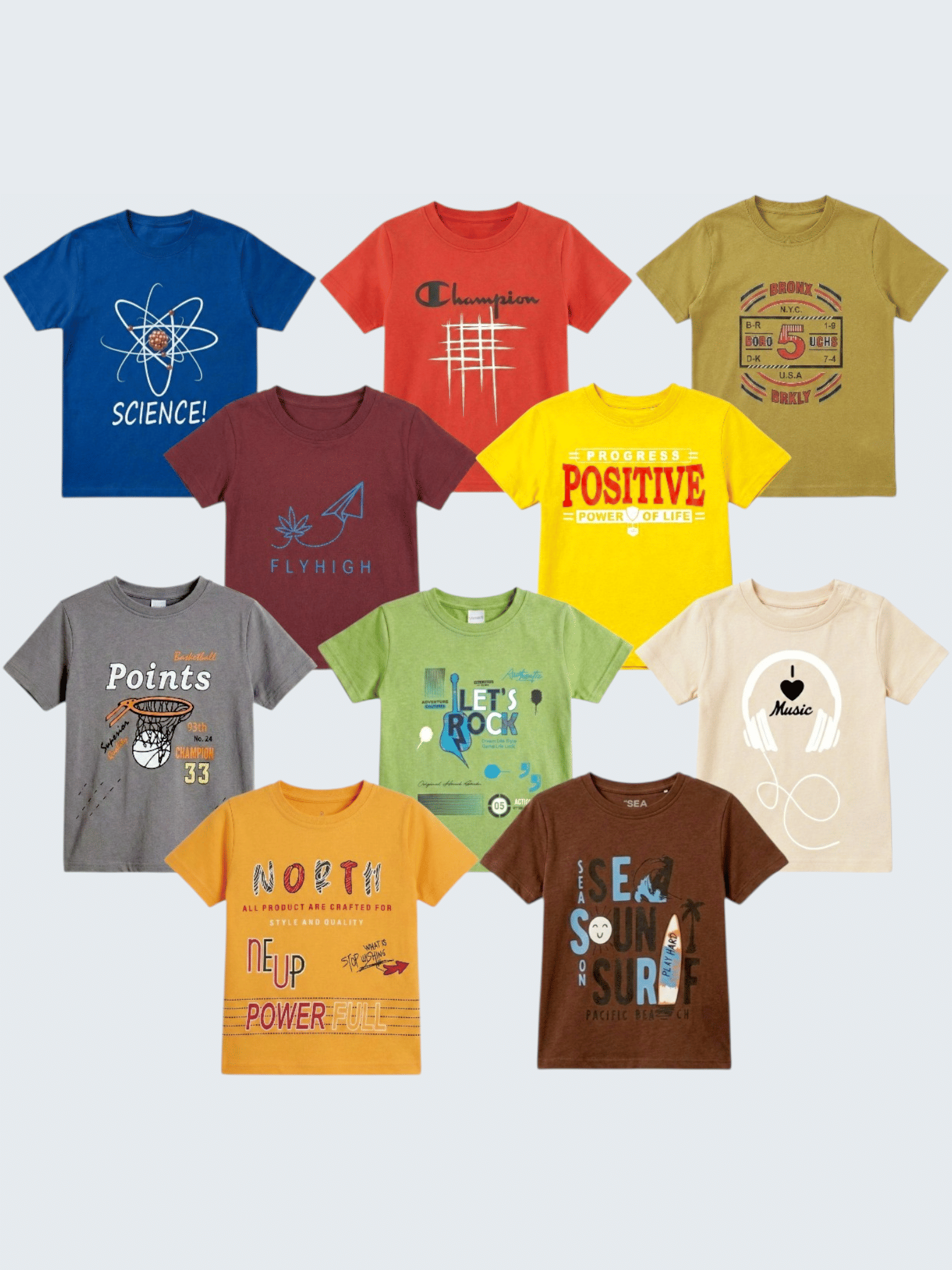 FANCY WEAR Pack of 10 Boys Cotton Blend T-Shirt ( Multicolor )