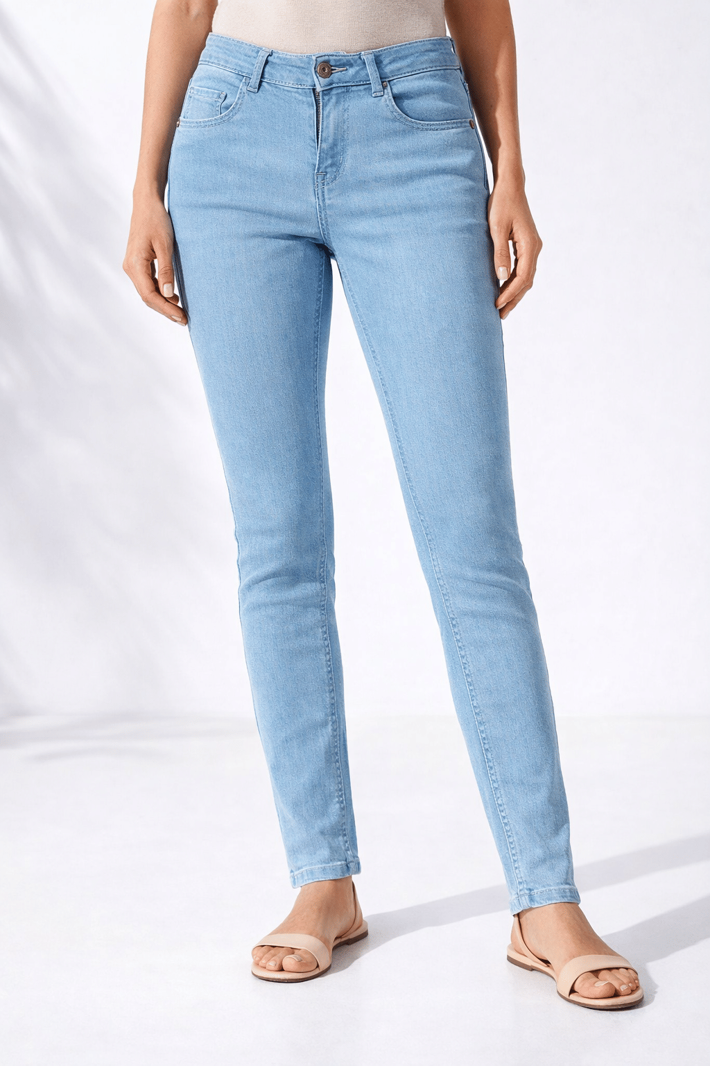 Sindon Women's Slim Fit Mid-Rise Jeans ( Light Blue ) - Jeans | Buy online on ZillyBuy