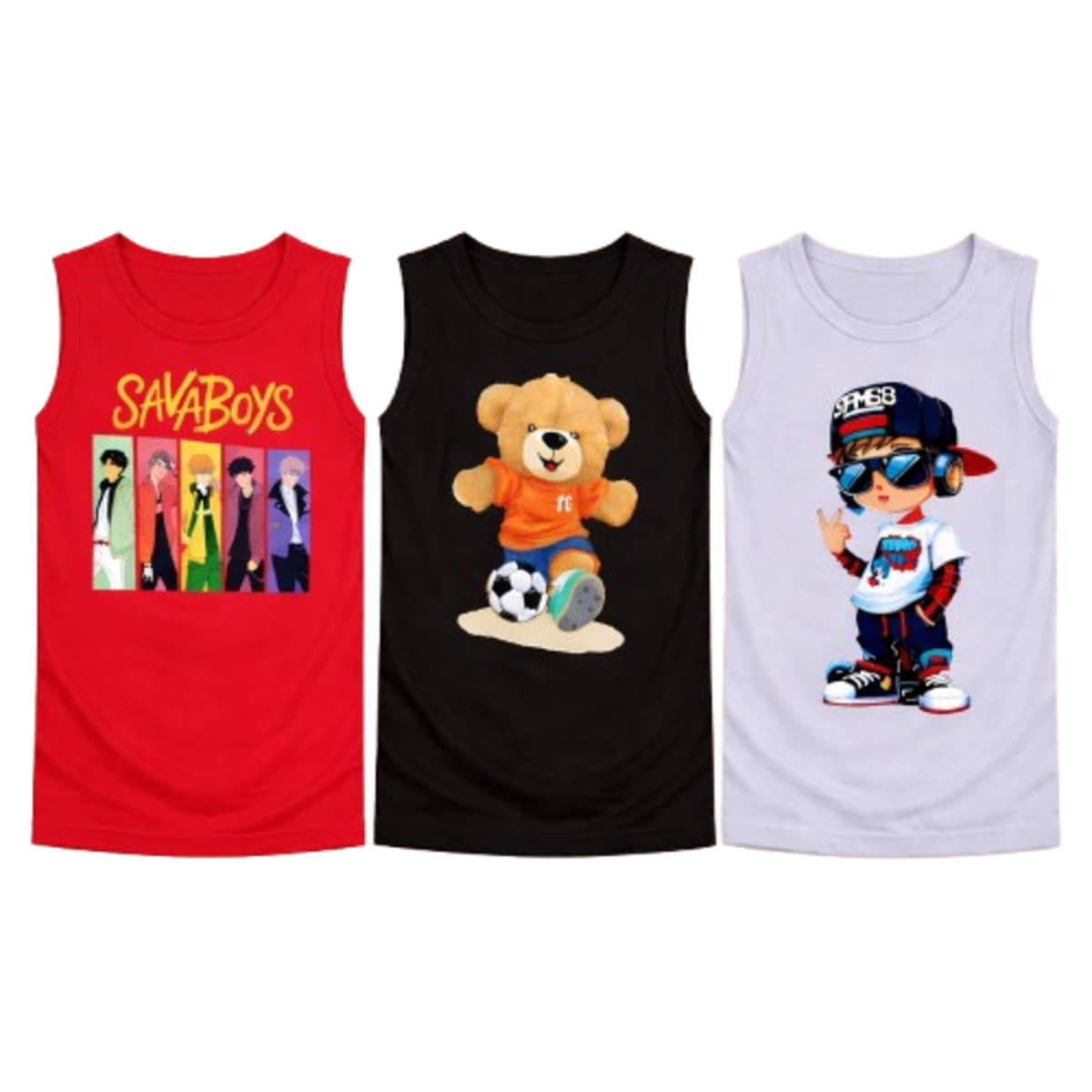 CRAZYON Pack of 3 Boys Cotton T-Shirt ( Multicolor )