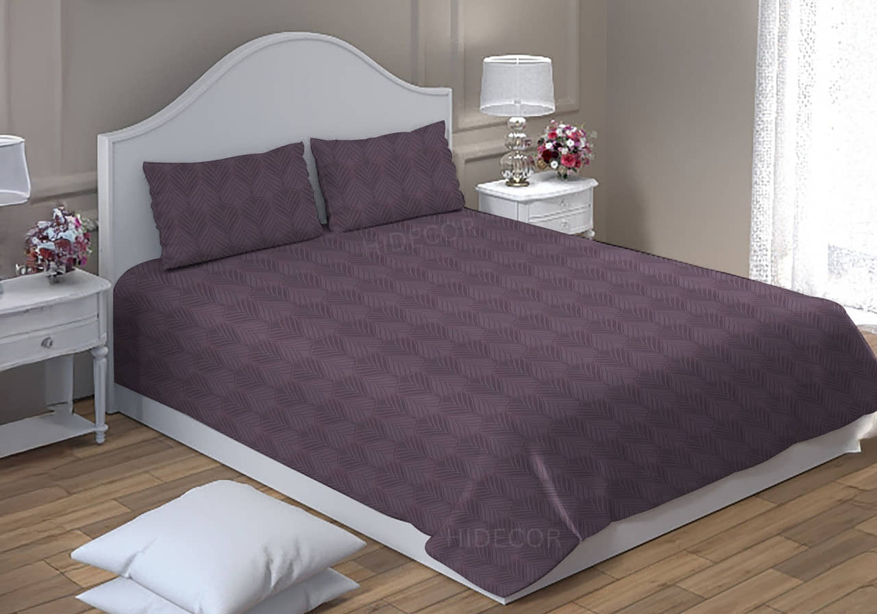 HIDECOR Lavender Microfiber 1 Double King Bedsheet with 2 Pillow Covers ( 254 cm x 228 cm )