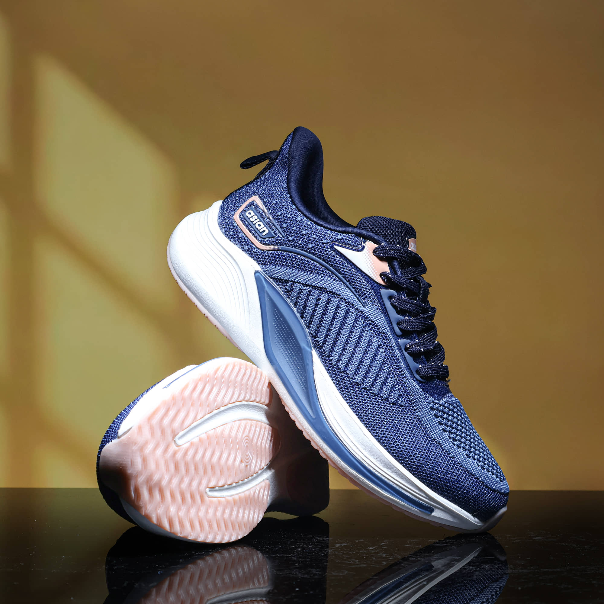 ASIAN - POWERGIRL-01cNAVYPEACH Navy Blue Women's Running Shoes - Sports Shoes | Buy online on ZillyBuy
