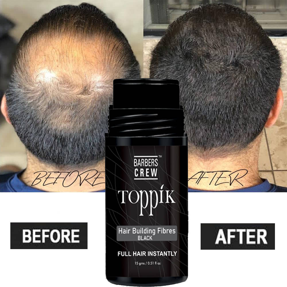 Barbers Crew Hair Building Fiber Natural Temporary Hair Color 15 g Black