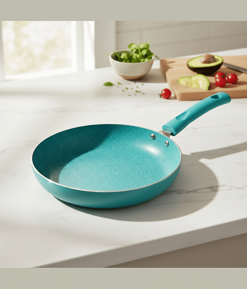 NSVL bluefrypan Non-Stick Aluminium Fry Pan Sandwich Bottom without Lid 26 cm Diameter 0.5 Ltr - Cookware | Buy online on ZillyBuy