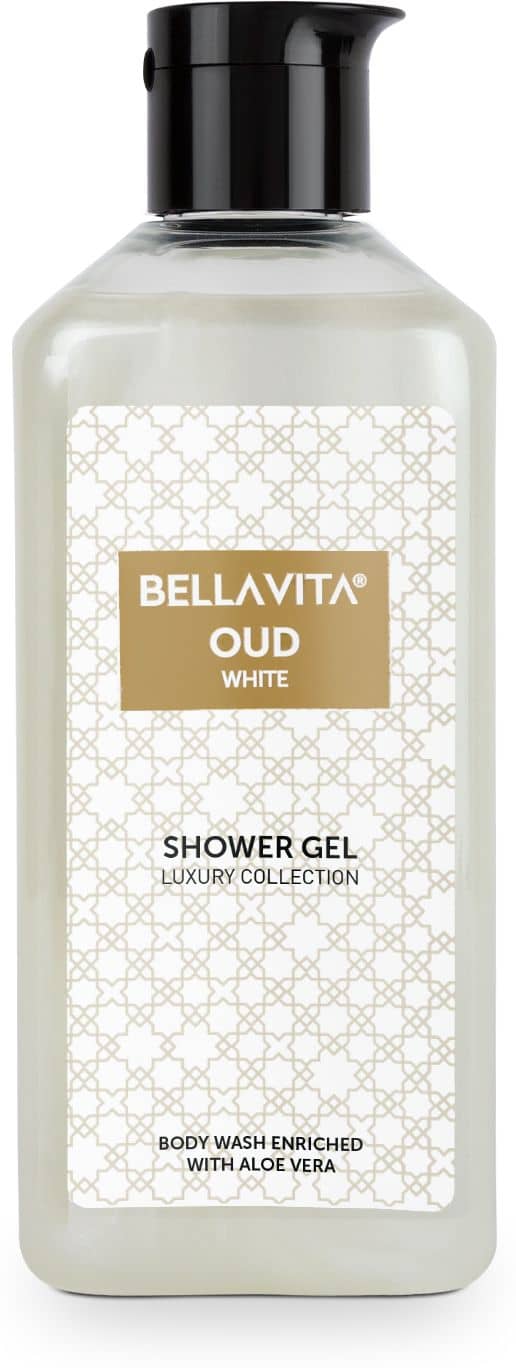 BELLAVITA OUD WHITE Body Wash Shower Gel for Women & Men 250ml Unisex Bodywash with Aloe Vera Extract Deep Cleansing Hydrating Moisturising Suitable