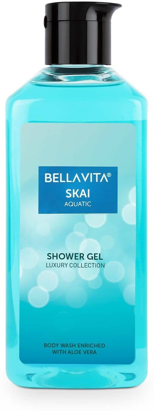 BELLAVITA Skai Aquatic Body Wash 250ml Refreshing Shower Gel for Men and Women | Deep Cleansing, Hydrating and Moisturising Skin with Aloe Vera