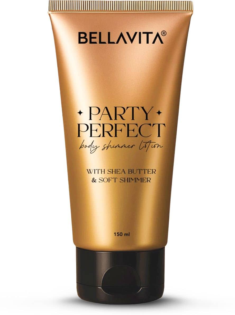 BELLAVITA Party Perfect Body Shimmer Lotion | Instant 3D Glow | Party-Ready Sheen | Butter-Rich Deep Hydration | Lightweight & Non-Sticky | 150ml