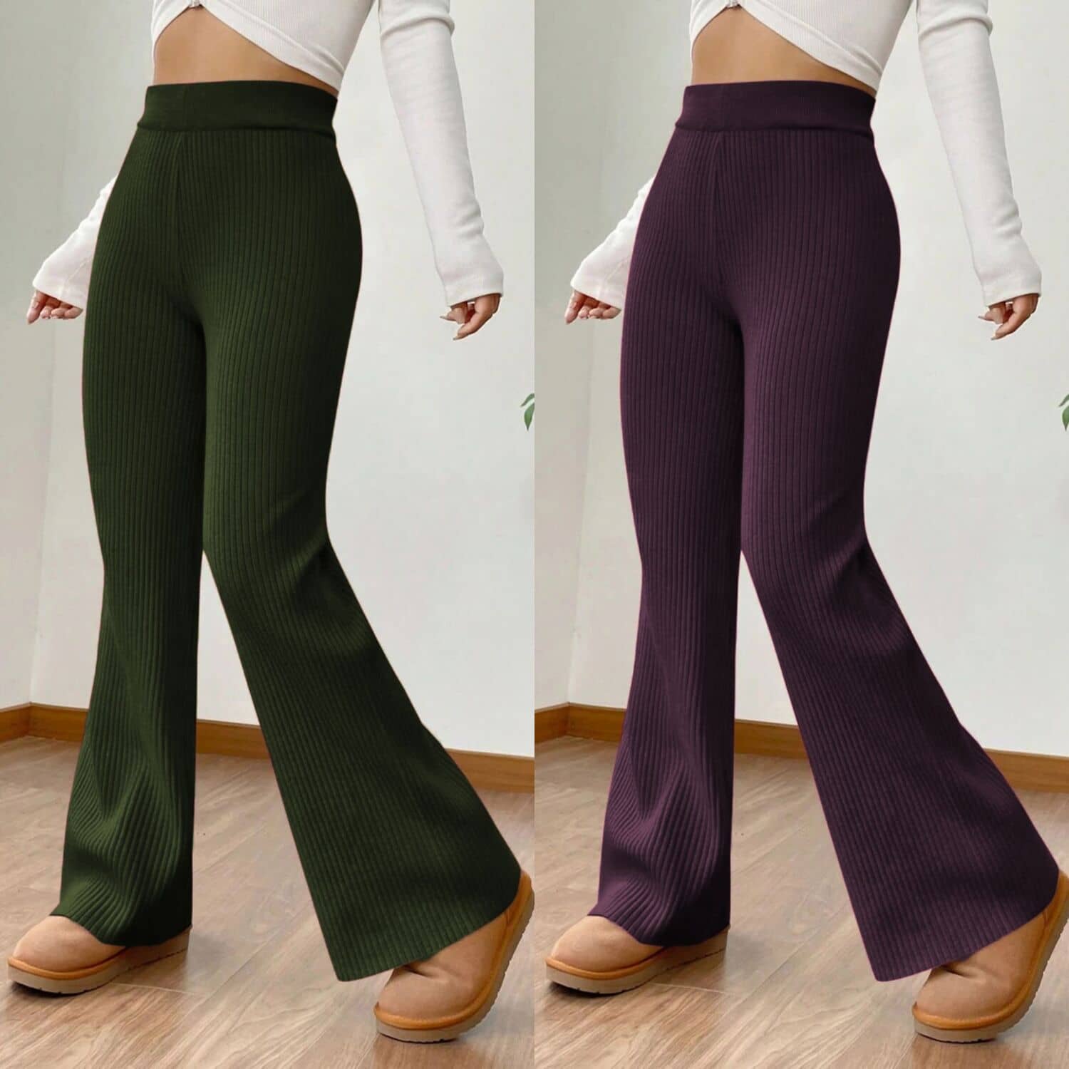 Qyaas Women Viscose Korean Trousers ( Wine ) - Trousers | Buy online on ZillyBuy