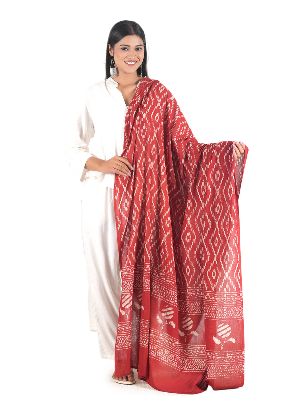 Style 98 Cotton Women Dupatta ( Red , Pack of 1 ) - Dupattas & Shawls | Buy online on ZillyBuy
