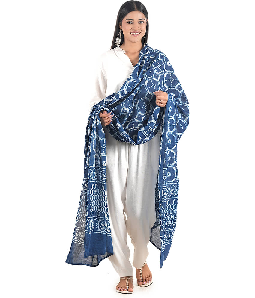 Style 98 Cotton Women Dupatta ( Blue , Pack of 1 ) - Dupattas & Shawls | Buy online on ZillyBuy