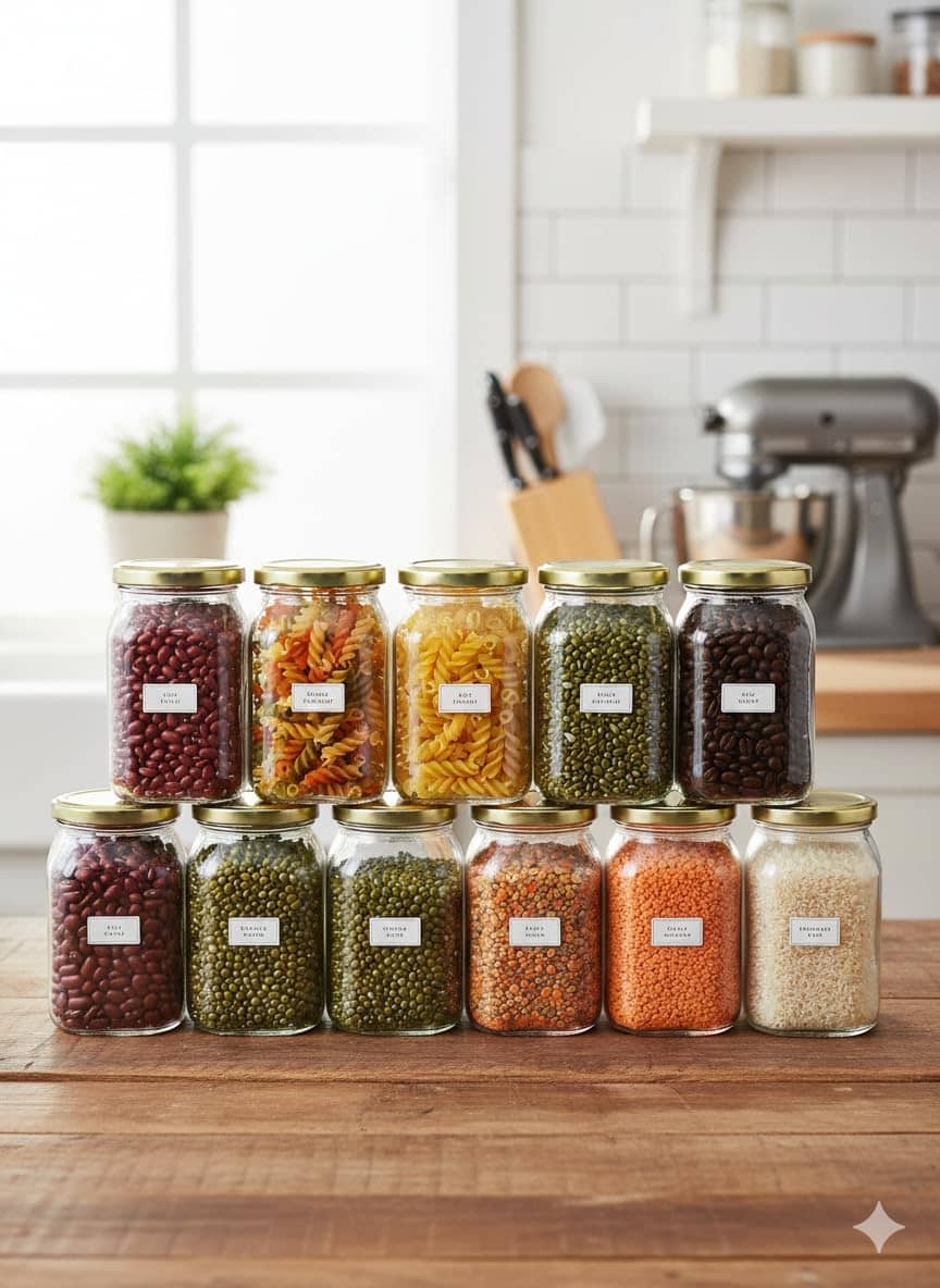 AFAST Food Storage Jar Glass Transparent Food Container ( Set Of 11 )