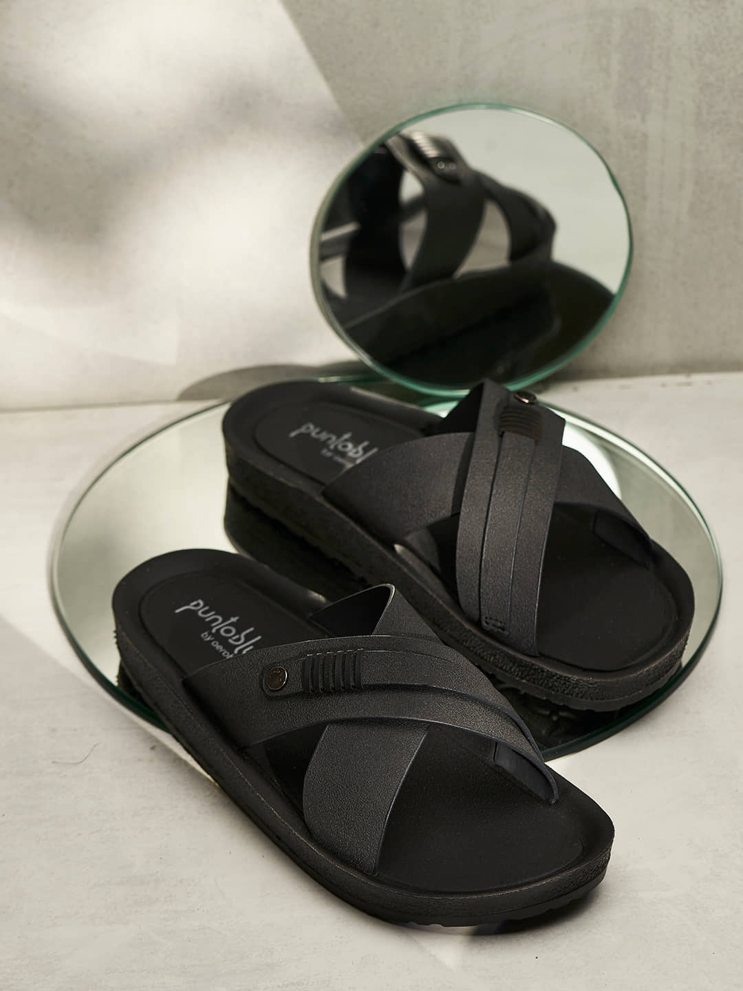 Puntoblu PUCK93-BLACK Black Men's Daily Slipper