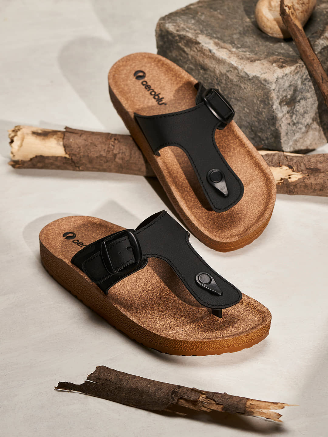 Aeroblu AEKC01-BLACK Black Men's Daily Slipper