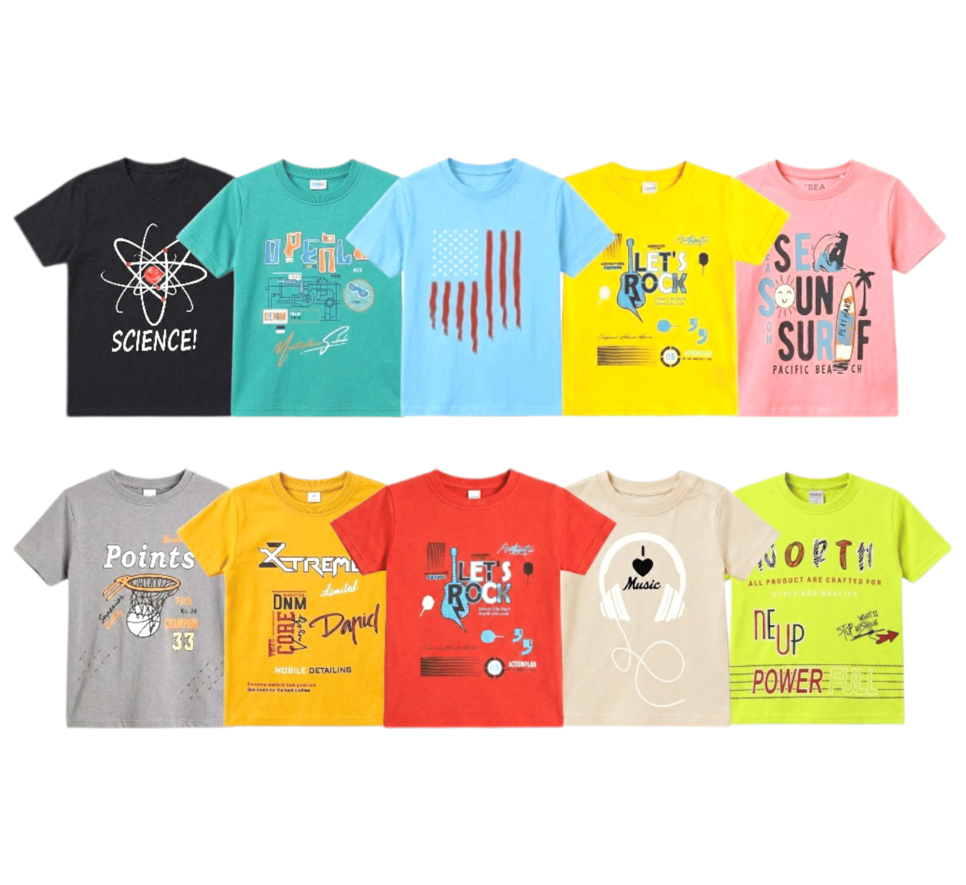DIAMOND EXPORTER Pack of 10 Boys Cotton Blend T-Shirt ( Multicolor )