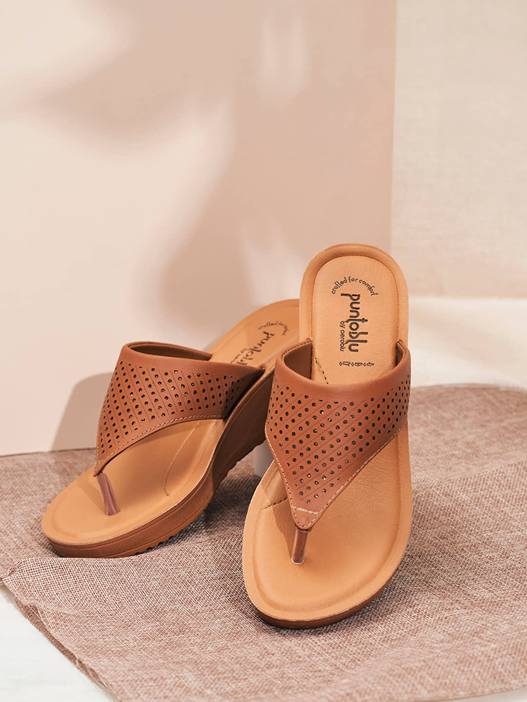 Puntoblu PU23J5-TAN Tan Women's Slip On Heels - Heels | Buy online on ZillyBuy