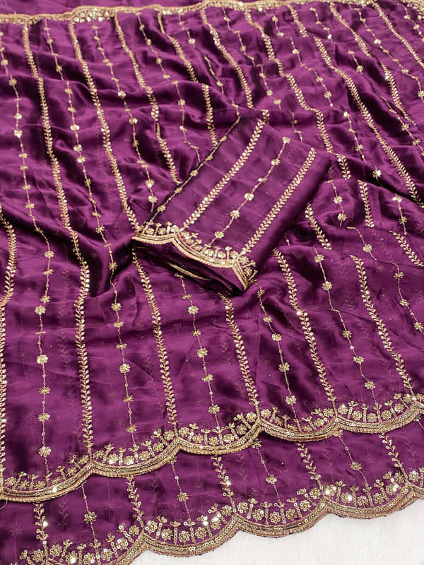 ofline selection Georgette Cut Outs Regular Saree With Unstitched Blouse Piece ( Wine ) - Sarees | Buy online on ZillyBuy
