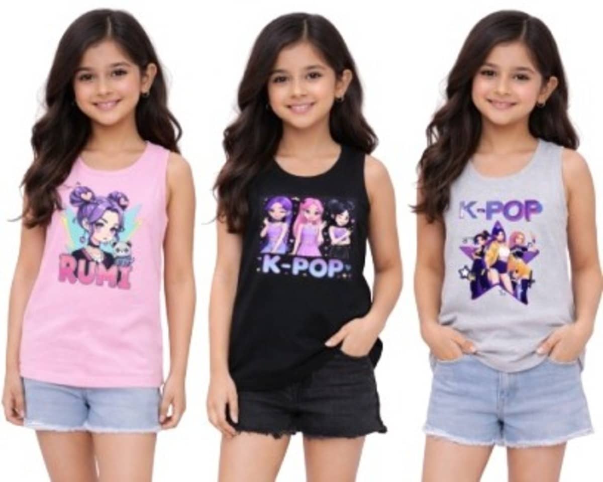 CRAZYON Pack of 3 Girls 100% Cotton T-Shirt ( Multi )