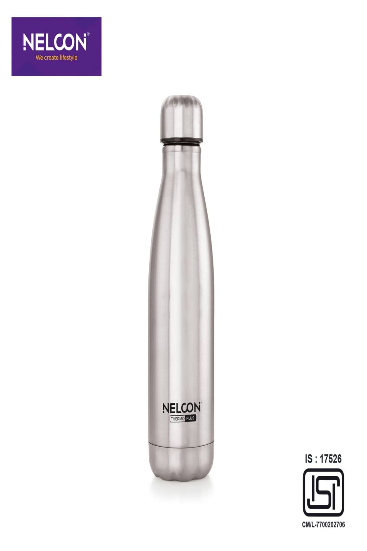 Nelcon 350ML COLA THERMOPLUS Silver Stainless Steel Cola Water Bottle 350 mL ( Set of 1 )