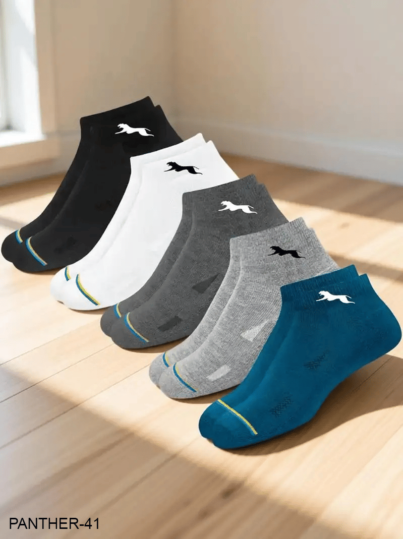 PLIMA Pack of 5 Men's Cotton Blend Ankle Length Socks ( Grey ) - Socks | Buy online on ZillyBuy