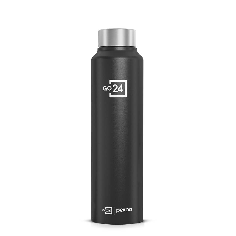 Go24 Chromo Black Stainless Steel Fridge Water Bottle 950 mL ( Set of 1 )