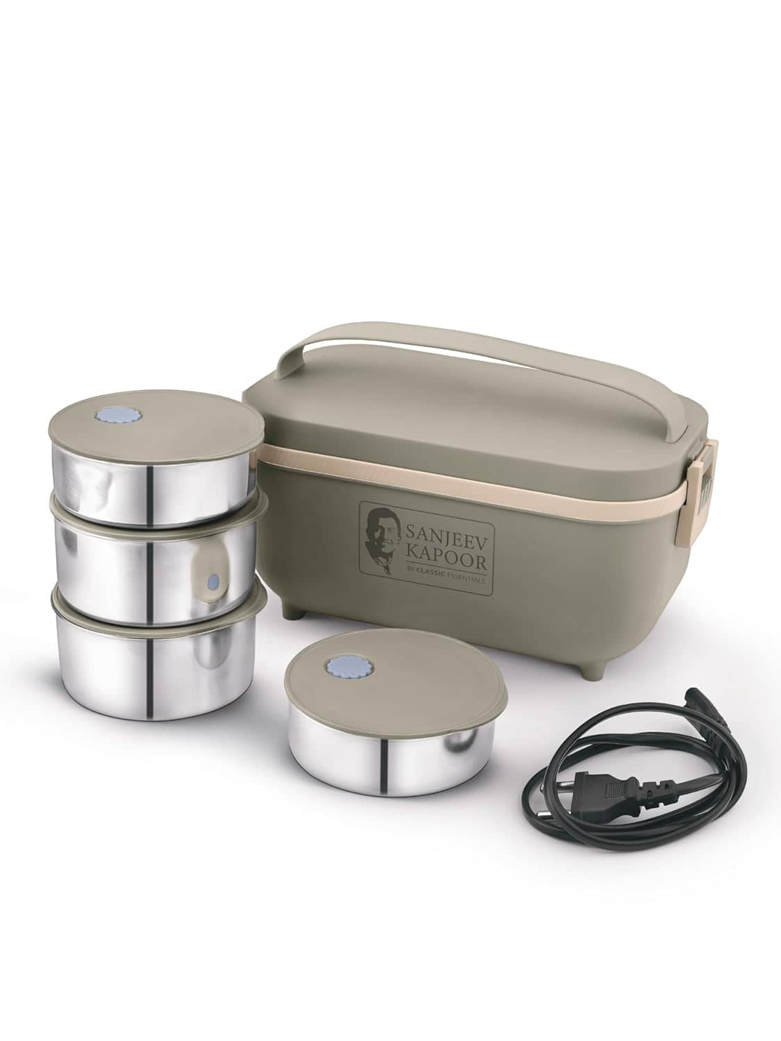 Sanjeev Kapoor Electric Lunch Box 4 Container Stainless Steel Electric Lunch Box 4 - Container ( Pack of 5 )