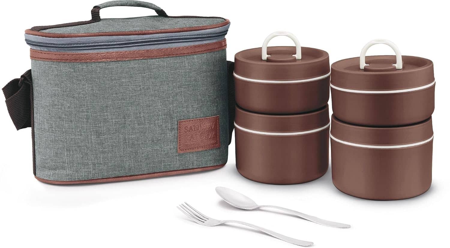 Sanjeev Kapoor Luscious Tifin Set 4 Container Stainless Steel Lunch Box 4 - Container ( Pack of 6 )