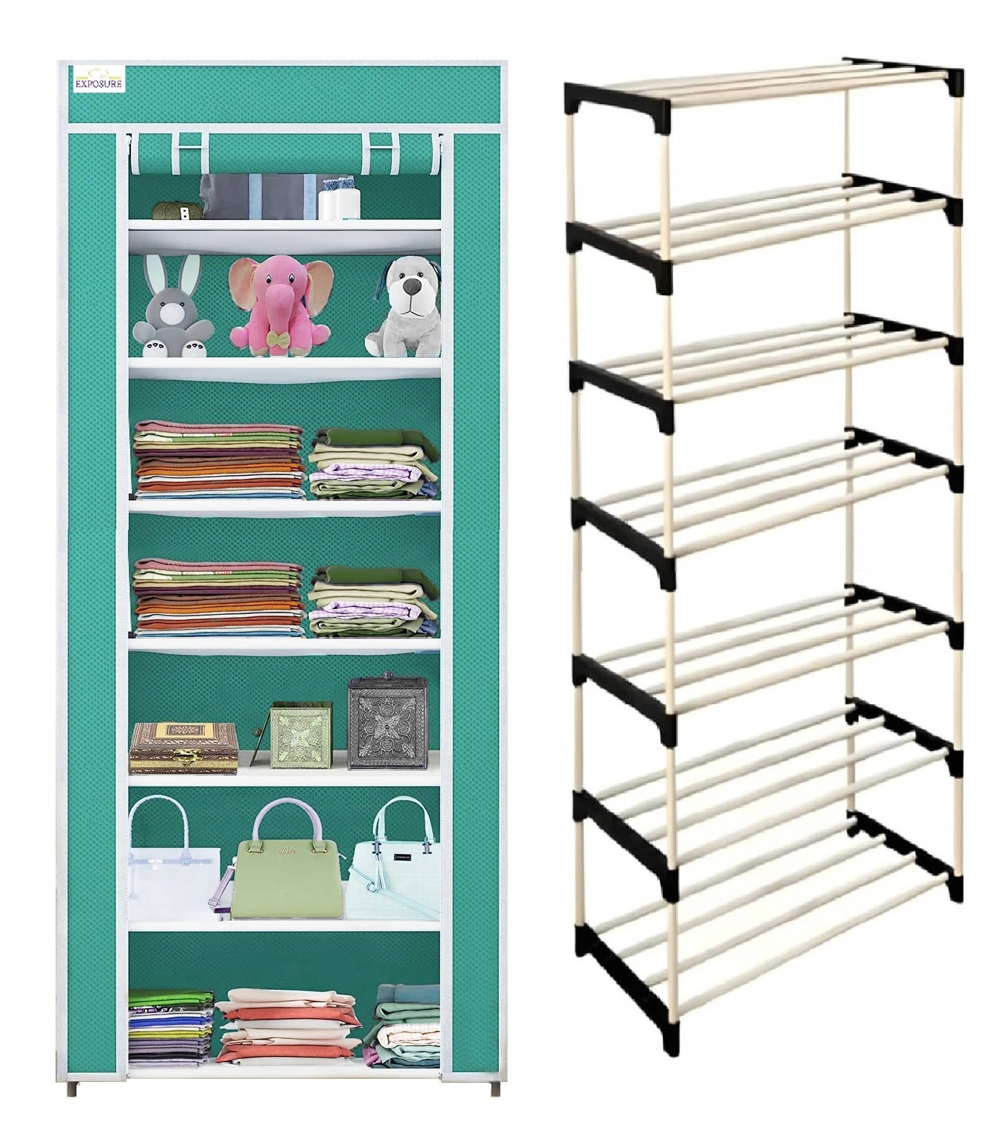 7 layer green wardrobe pvc