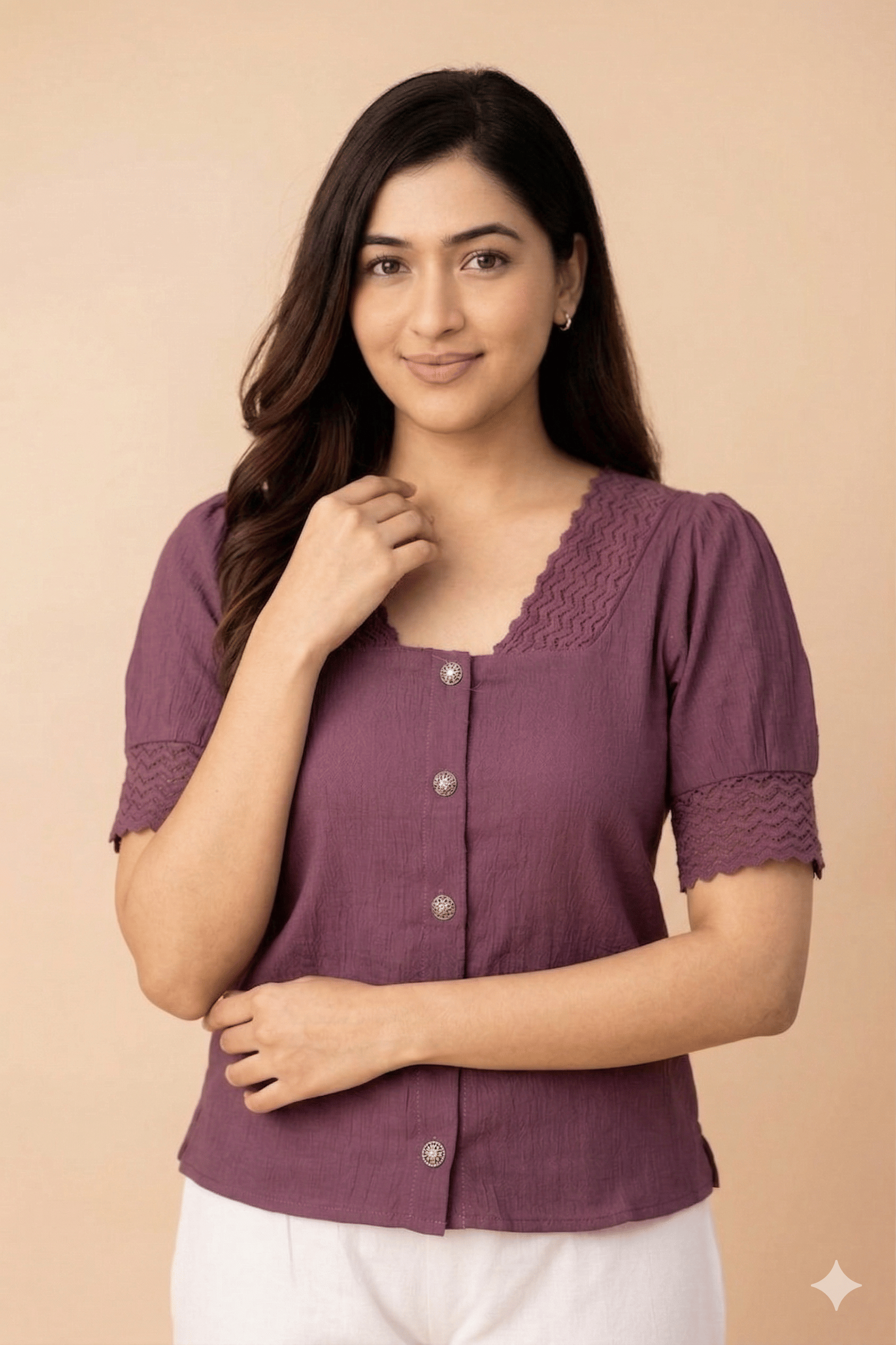 SKIN SMOOTHIE Women's Cotton Regular Top ( Dark Pink )