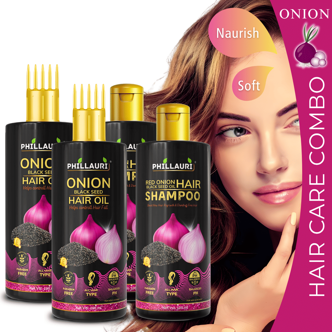 Onion Blackseed Hair Oil And Shampoo for Hair Regrowth and Hair Fall Control