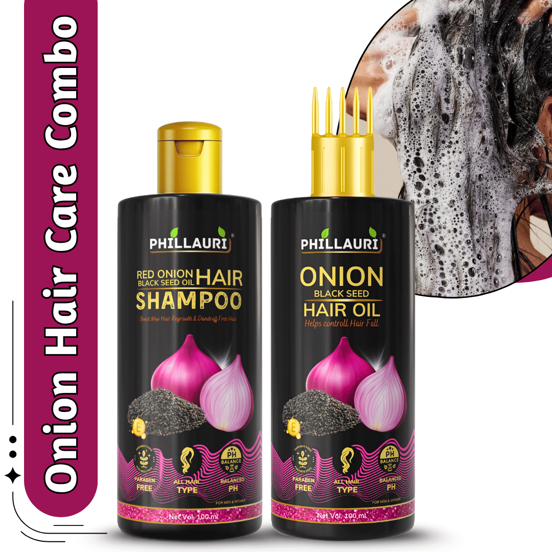 Red Onion Blackseed Hair Oil & Shampoo Combo | Hair Combo | Daily Use Oil & Shampoo Pack