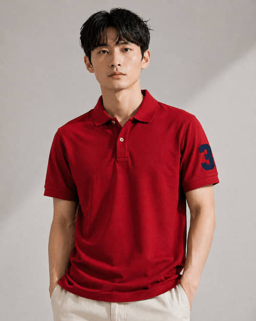 CAT BUNNY Men Cotton Blend Regular Fit Solid Polo T Shirt ( Red )