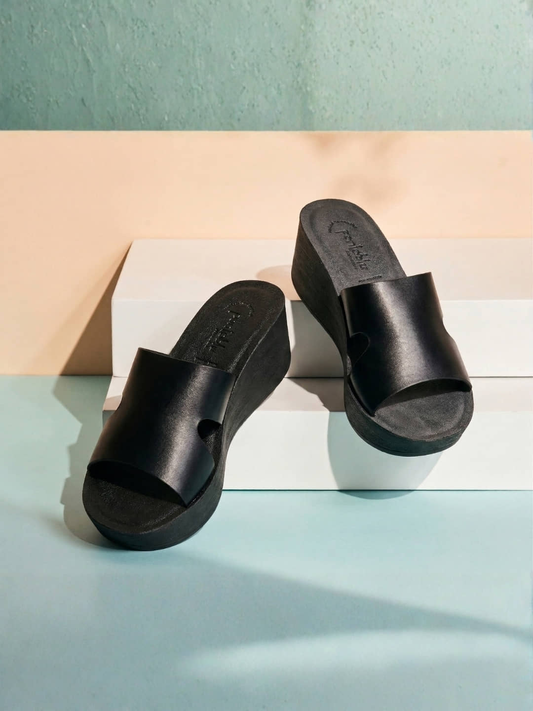 Puntoblu Black Women's Slip On Heels - Heels | Buy online on ZillyBuy