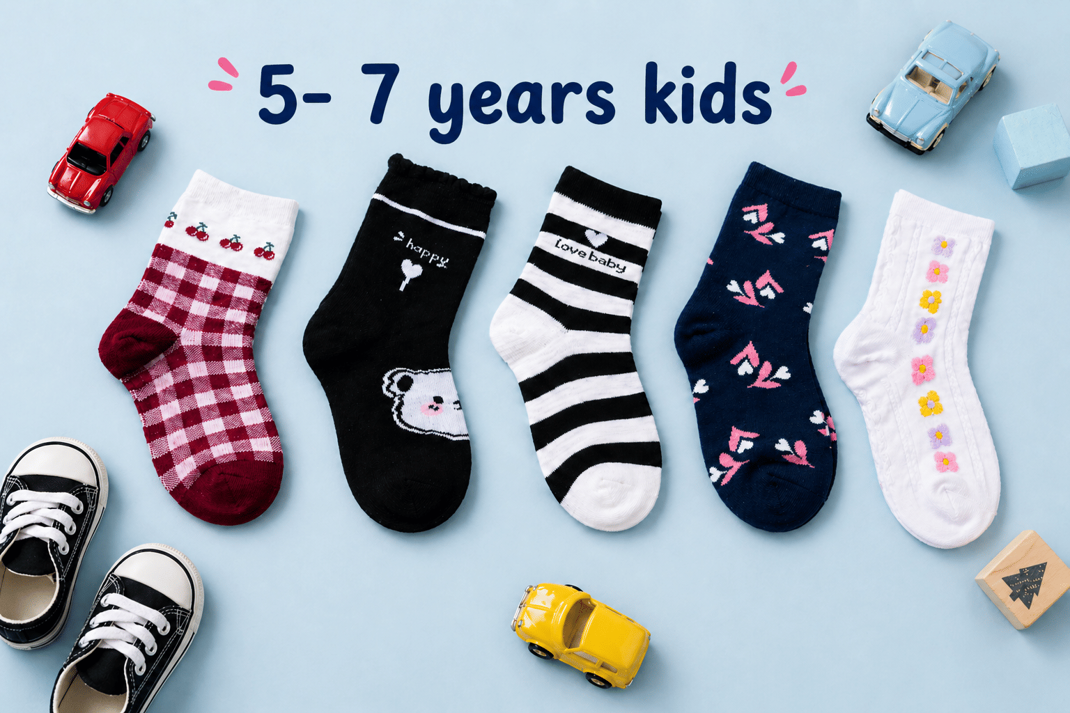BBYARAJ Pack of 5 Unisex for Baby Cotton Full Length Socks ( Multi ) - Socks | Buy online on ZillyBuy