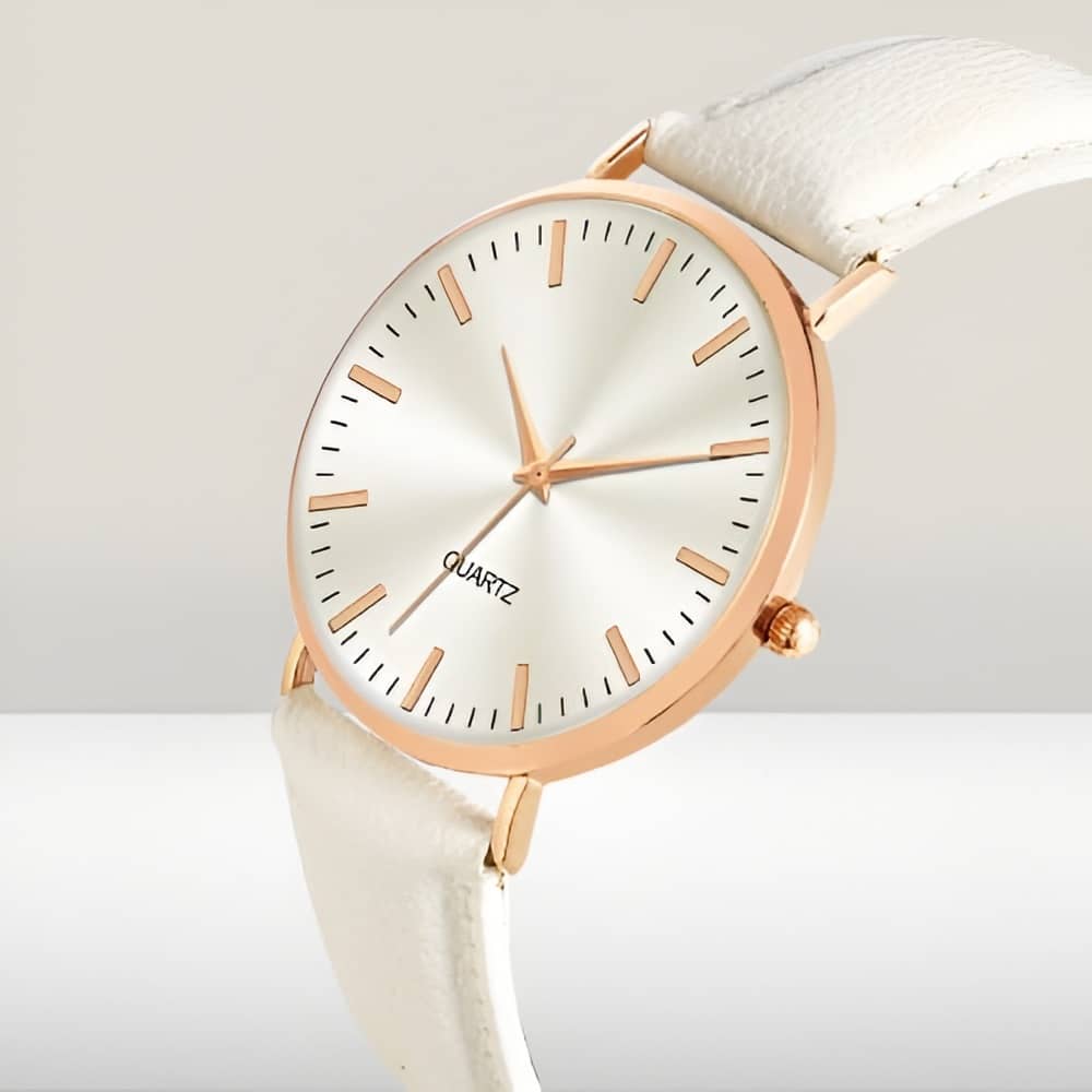 Cosmic White Leather Analog Men's Watch