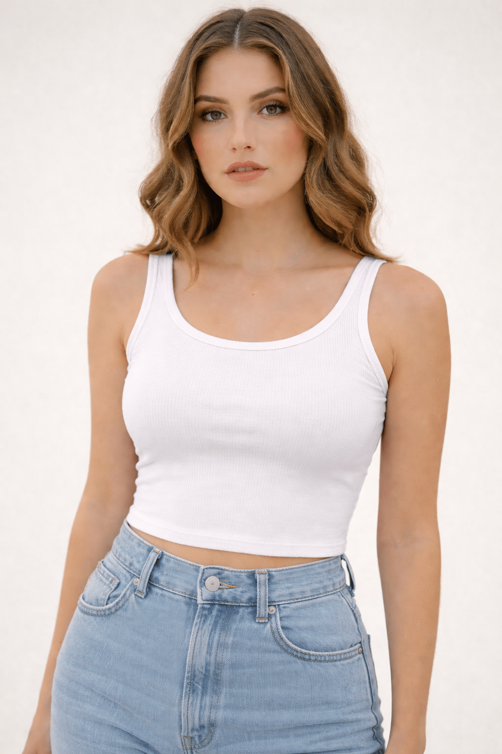 FEVERFEW Women's Cotton Blend Regular Top ( White )