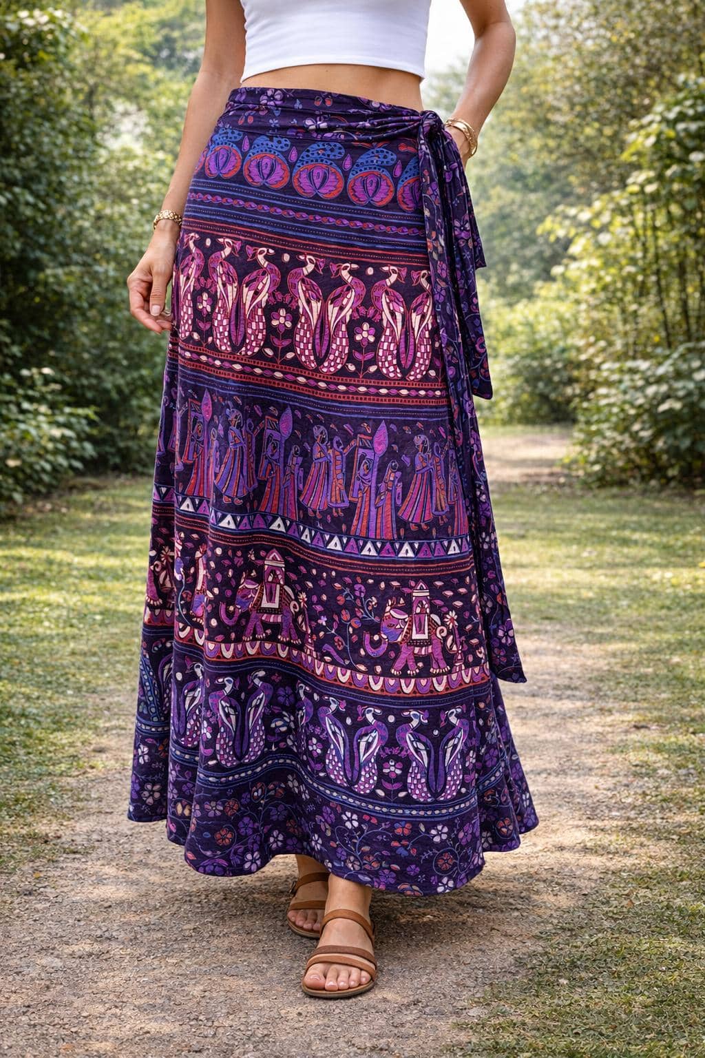 Frionkandy Purple Cotton Women's Wrap Skirt ( Pack of 1 )