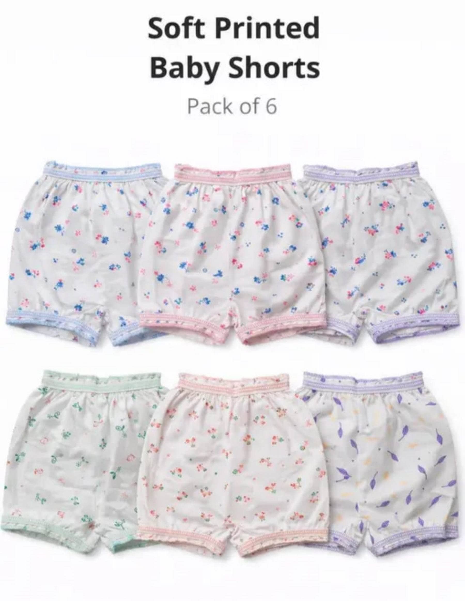 HUMBIRD Pack of 6 Cotton Bloomers For Girls ( Multicolor )