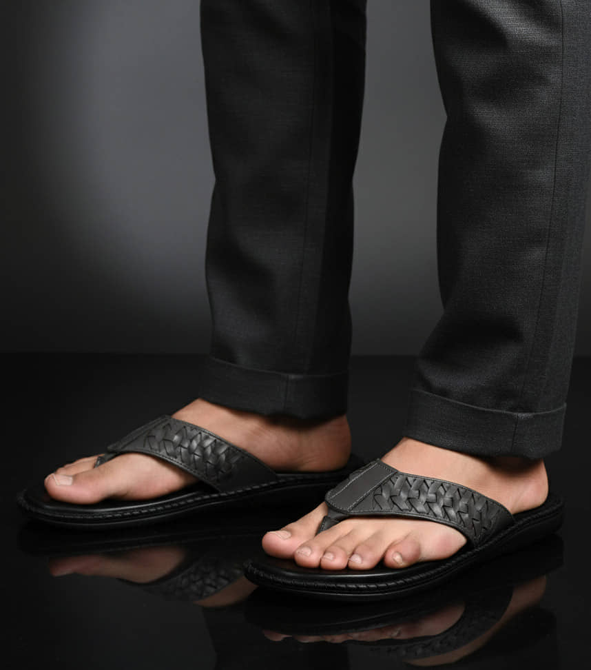 Runrave Semi Kolhapuri KTR - Gray Men's Sandals