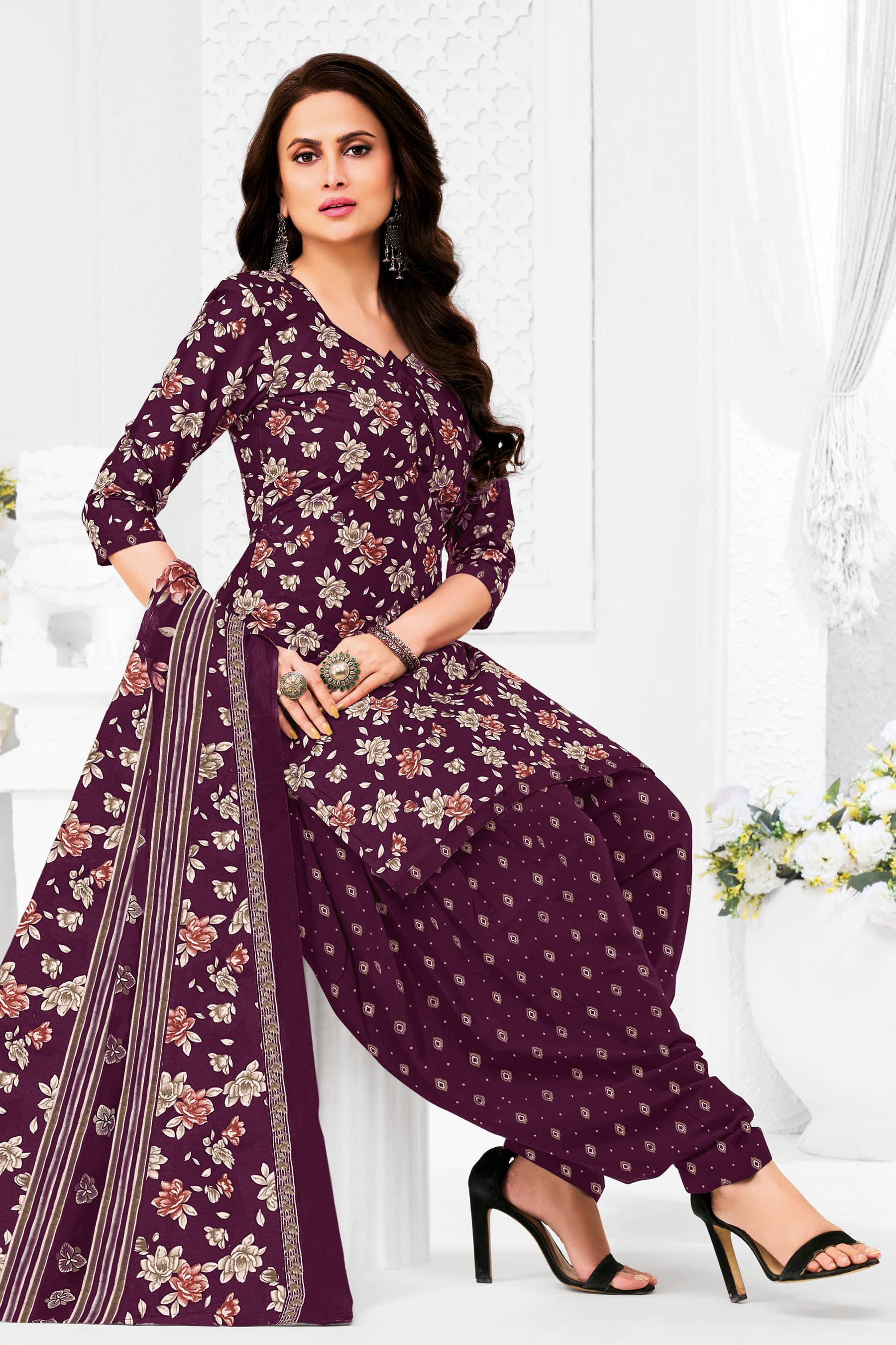 UN2613 Women's Cotton Unstitched Salwar Suit - Unstitched Fabrics | Buy online on ZillyBuy